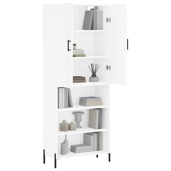 vidaXL Högskåp vit 69,5x34x180 cm konstruerat trä