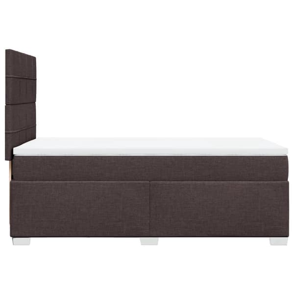 vidaXL Ramsäng med madrass mörkbrun 90x200 cm tyg
