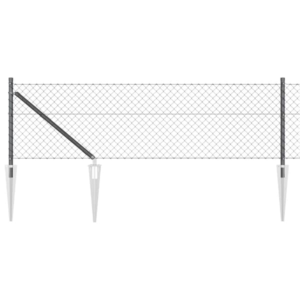 vidaXL Gjerdepåle Grå 10 x 0,6 m (40 x 40 mm mesh) Stål og PVC
