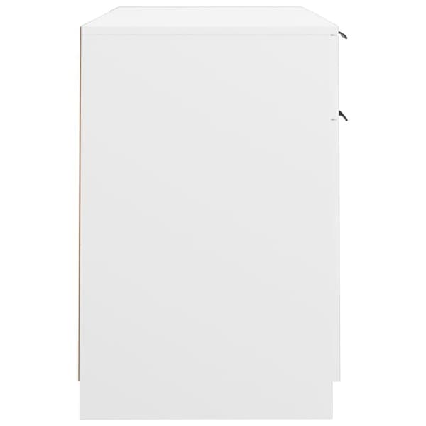 vidaXL Skrivebord med sideskap hvit konstruert tre