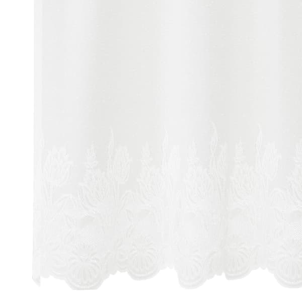 vidaXL Spetsgardin med gardiner Blommor Vit 200 x 500 cm Polyester