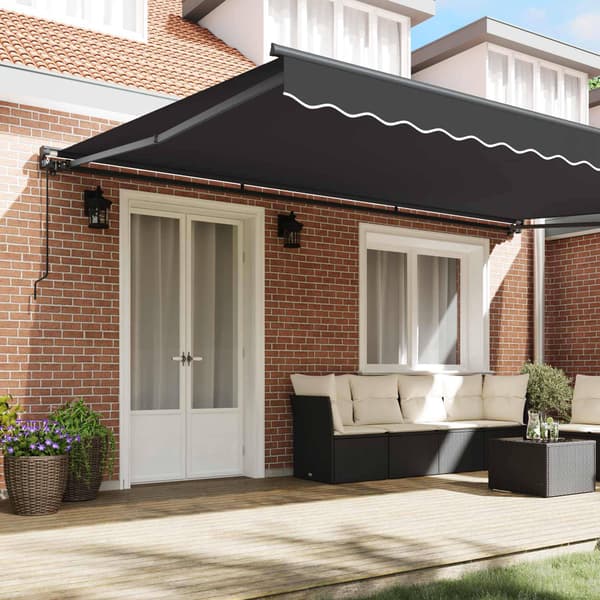 vidaXL Markisram Antracit 500 × 300 cm Polyester med PU-beläggning
