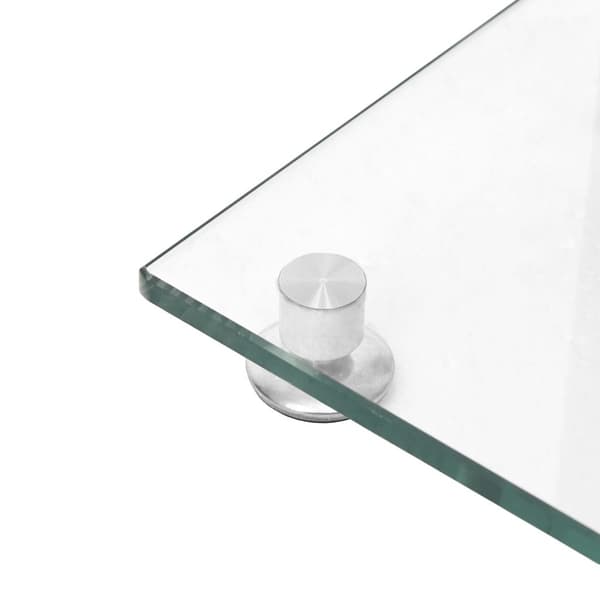 vidaXL Høyttalerstativ 2 stk. herdet glass 4-søylemodell sølv
