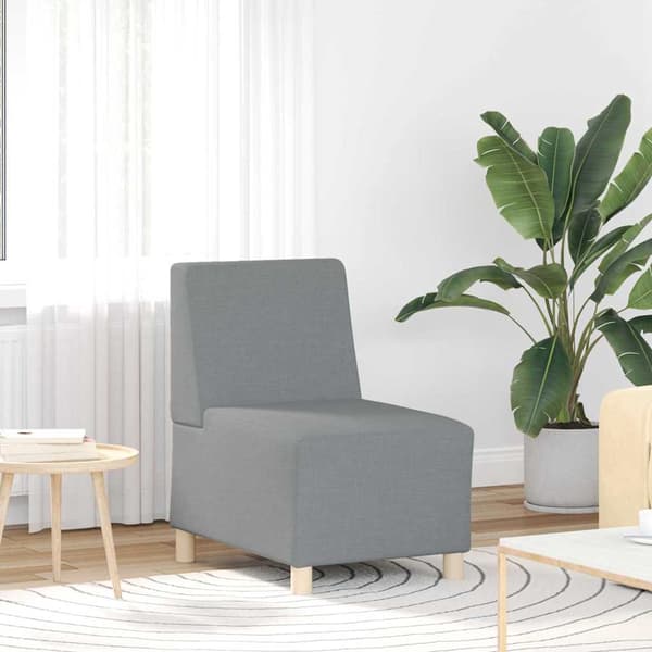 vidaXL Modulsofa utan armstöd 3 pcs Ljusgrå 55 x 74 x 82 cm tyg