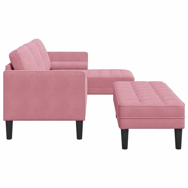 vidaXL Soffset med kudde 2 pcs Rosa Polyester