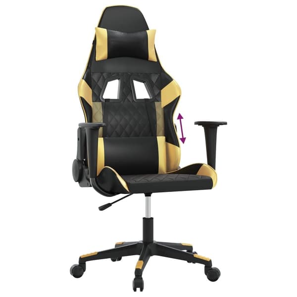 vidaXL Gamingstol svart och guld konstläder