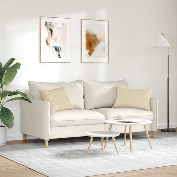 vidaXL Soffkuddar 2 st Kräm 60 x 40 cm tyg