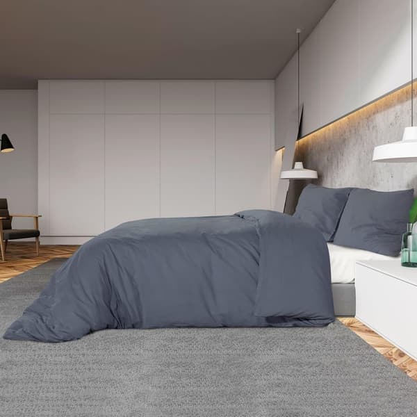 vidaXL Bäddset antracit 155x220 cm bomull