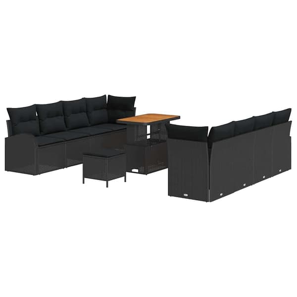 vidaXL 8-delars Trädgårdssoffa Set med Kuddar Grå Polyrotning Akacia