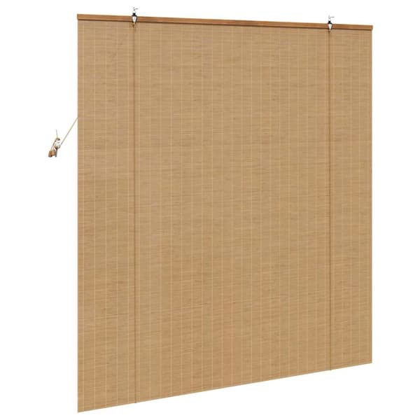 vidaXL Rullgardin med gardiner Brun 150 x 160 cm Bambu