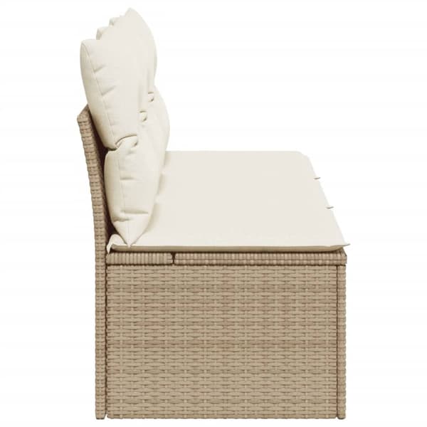 vidaXL Trädgårdssoffa 3-sits med dynor konstrotting beige