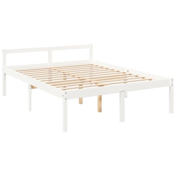 vidaXL Sengeramme med hodegavl hvit 160x200 cm heltre