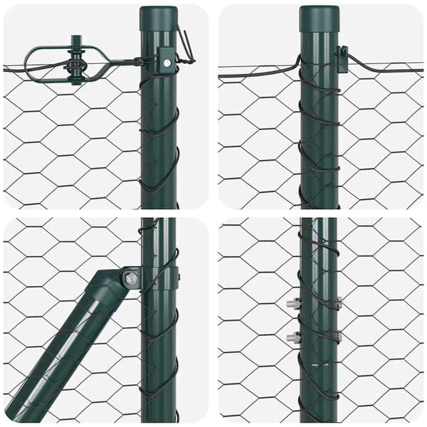 vidaXL Gjerdepåle Grå 50 x 1,2 m (25 mm mesh) Stål og PVC