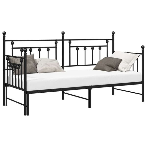 vidaXL Dagbäddram Svart 75 x 190 cm Stål