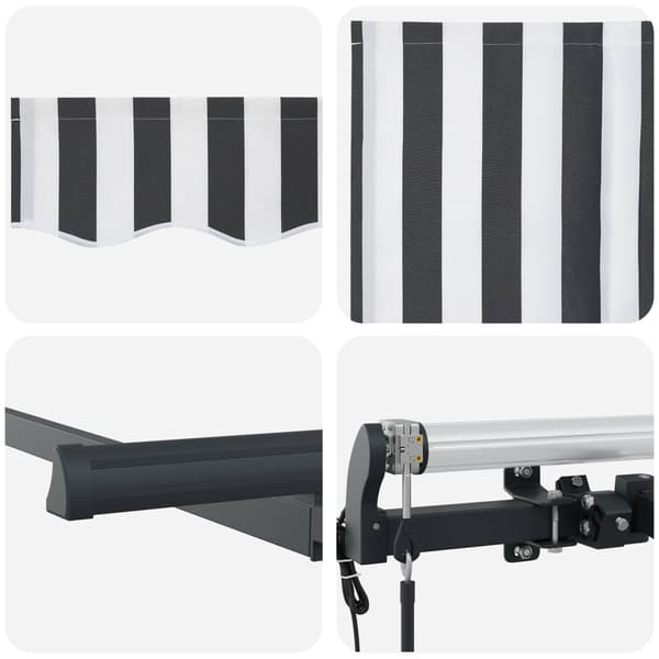 vidaXL Innvendbar Markise Antrasitt 400 x 200 cm stoff