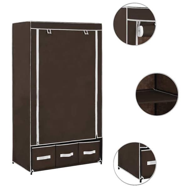 vidaXL Garderob brun 87x49x159 cm tyg