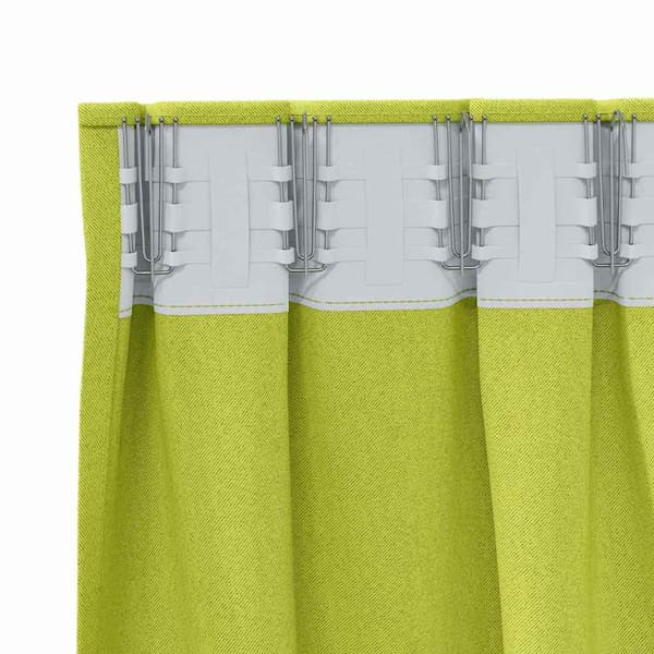 vidaXL Mörkläggande Gardiner med Ringar grön Polyester