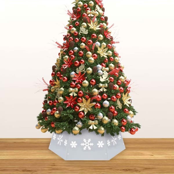 vidaXL Julgranskrage silver och vit Ø68x25 cm