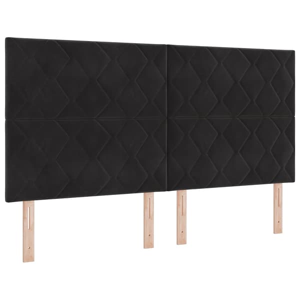 vidaXL Huvudgavel Svart 180 cm Sammet