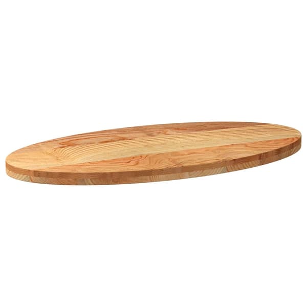 vidaXL Bordplate lysebrun 100x50x4 cm oval heltre eik