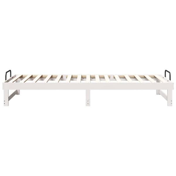 vidaXL Sängram Vit 80 x 220 cm Massiv furu
