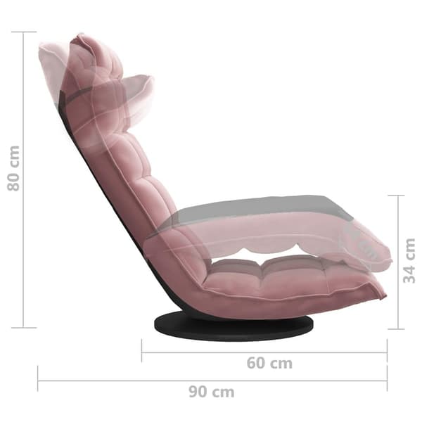 vidaXL Snurrbar golvstol rosa sammet