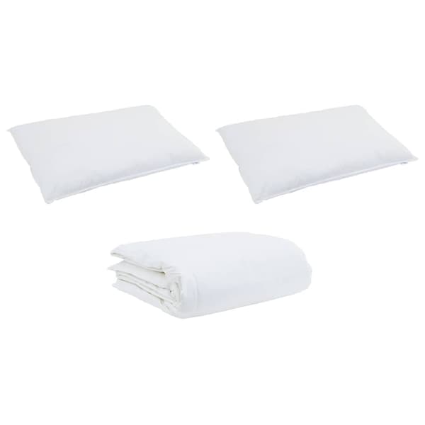 vidaXL Täckeset med kudde 3 pcs Vit Bomull