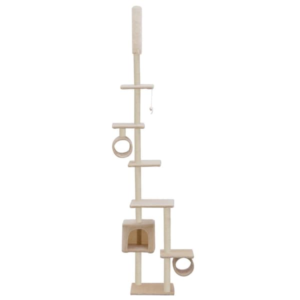 vidaXL Klorestativ til katt med klorestolper i sisal 260 cm beige