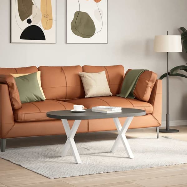vidaXL Soffbordsben X-formade 2 st vit 50x(42-43) cm stål