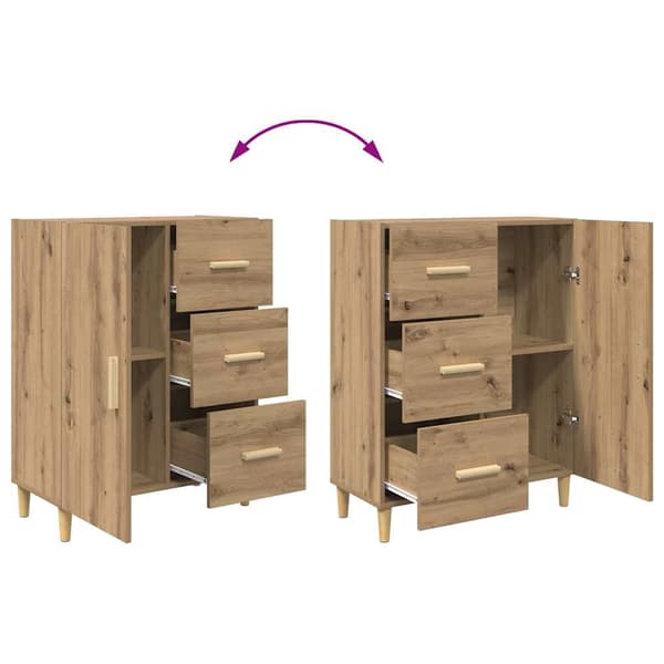 vidaXL Serviesskap Artisan Eik 34 x 69.5 x 90 cm Konstruert tre