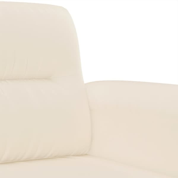 vidaXL Soffgrupp med kuddar 3 delar beige mikrofibertyg