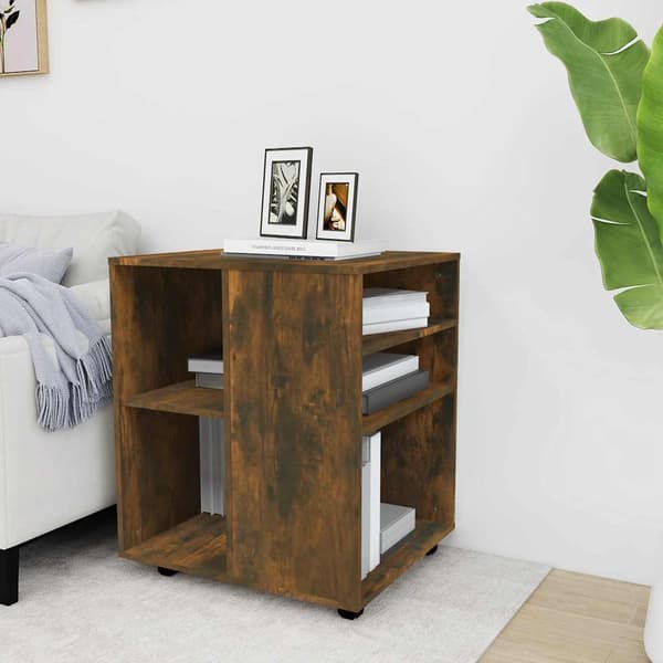 vidaXL Rulleskap røkt eik 60x53x72 cm konstruert tre