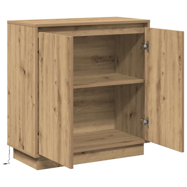 vidaXL LED sideboard for Artisan eik 71 x 34,5 x 75 cm Konstruert tre