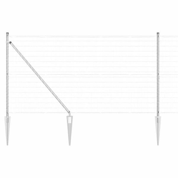 vidaXL Gjerde med stolpe sølv 1,2 x 10 m Stål