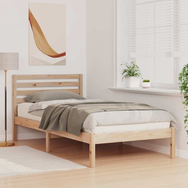 vidaXL Sengestamme med hodegjerde Brun 80 x 200 cm Massiv furu