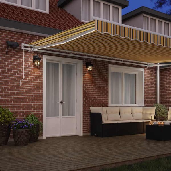 vidaXL Utfällbar markis Flerfärgsdesign 500 × 300 cm Tyger och Stål