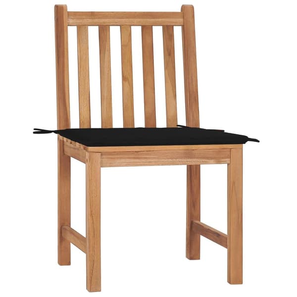 vidaXL Trädgårdsstolar 2 st med dynor massiv teak