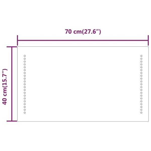 vidaXL Baderomsspeil med LED 40x70 cm