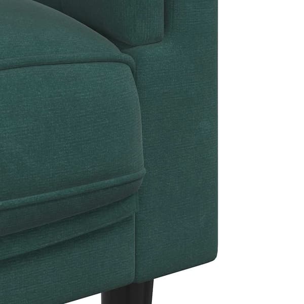 vidaXL Soffa med kuddar 3-sits mörkgrön sammet