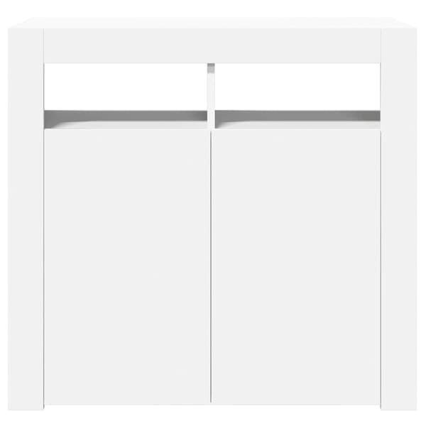 vidaXL Skänk med LED-belysning vit 80x35x75 cm