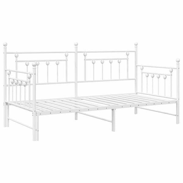 vidaXL Dagsengeramme Hvit 100 x 190 cm Stål