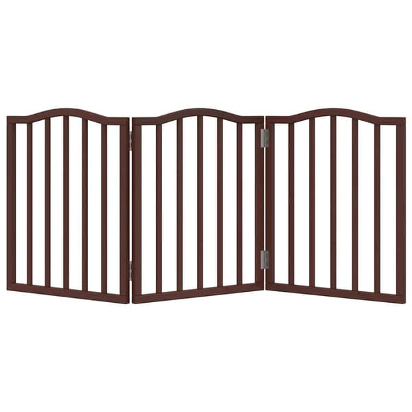 vidaXL Hundeport sammenleggbar 3 paneler brun eik 150 cm poppeltre