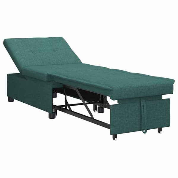 vidaXL Pull Out Sofa Bed Mörkgrön 194 x 50 x 82 cm tyg