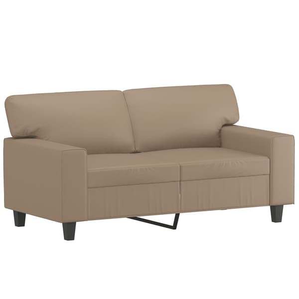 vidaXL Soffgrupp 2 delar cappuccino konstläder