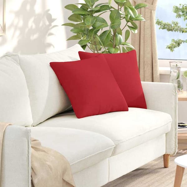 vidaXL Soffkuddar 2 st Röd 45 x 45 cm tyg