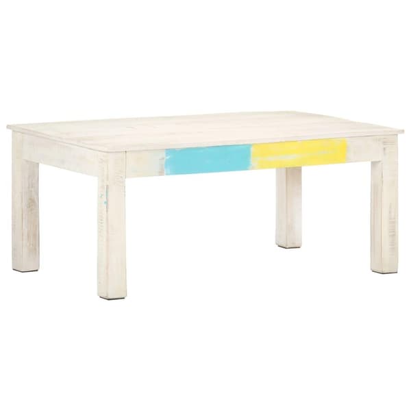 vidaXL Sofabord hvit 110x60x45 cm heltre mango change2