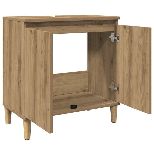 vidaXL Servantskap artisan eik 58x33x60 cm konstruert tre