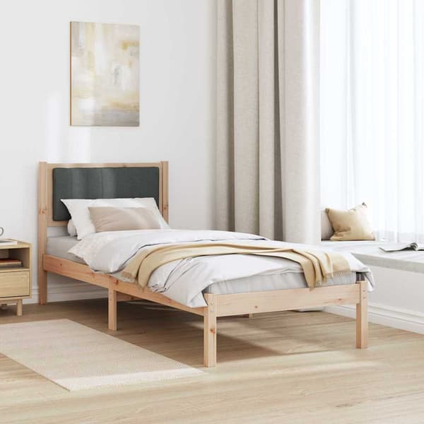 vidaXL Sängram med Vadderad Sänggavel Mörkgrå 80 x 200 cm
