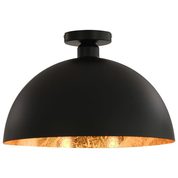vidaXL Taklamper 2 stk svart og gull halvkuleformet E27