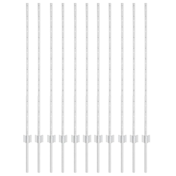 vidaXL Gjerdepåle 11 pcs sølv 120 cm Stål